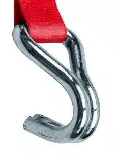 Sangle autoretractable 25 mm rouge, crochet "J"