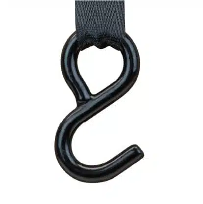 Sangle autoretractable 25 mm noir, crochet "S"