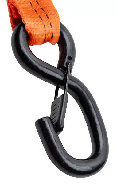 Crochet "S" à linguet - Revêtement PVC intégral - Sangle 35mm